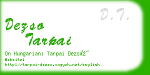 dezso tarpai business card